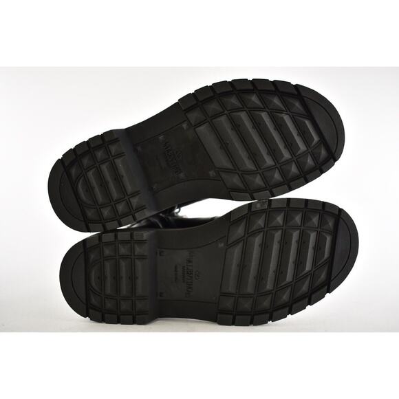 Valentino Rockstud Combat 20 Black Leather Stud Short Biker Ankle Flat Boot 36.5 - Picture 12 of 12